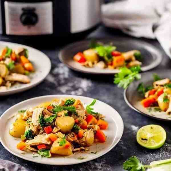 Картофель с курицей и овощами в мультиварке